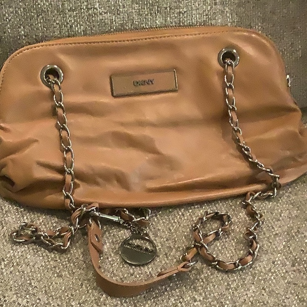 DKNY Tan Chain Shoulder Bag